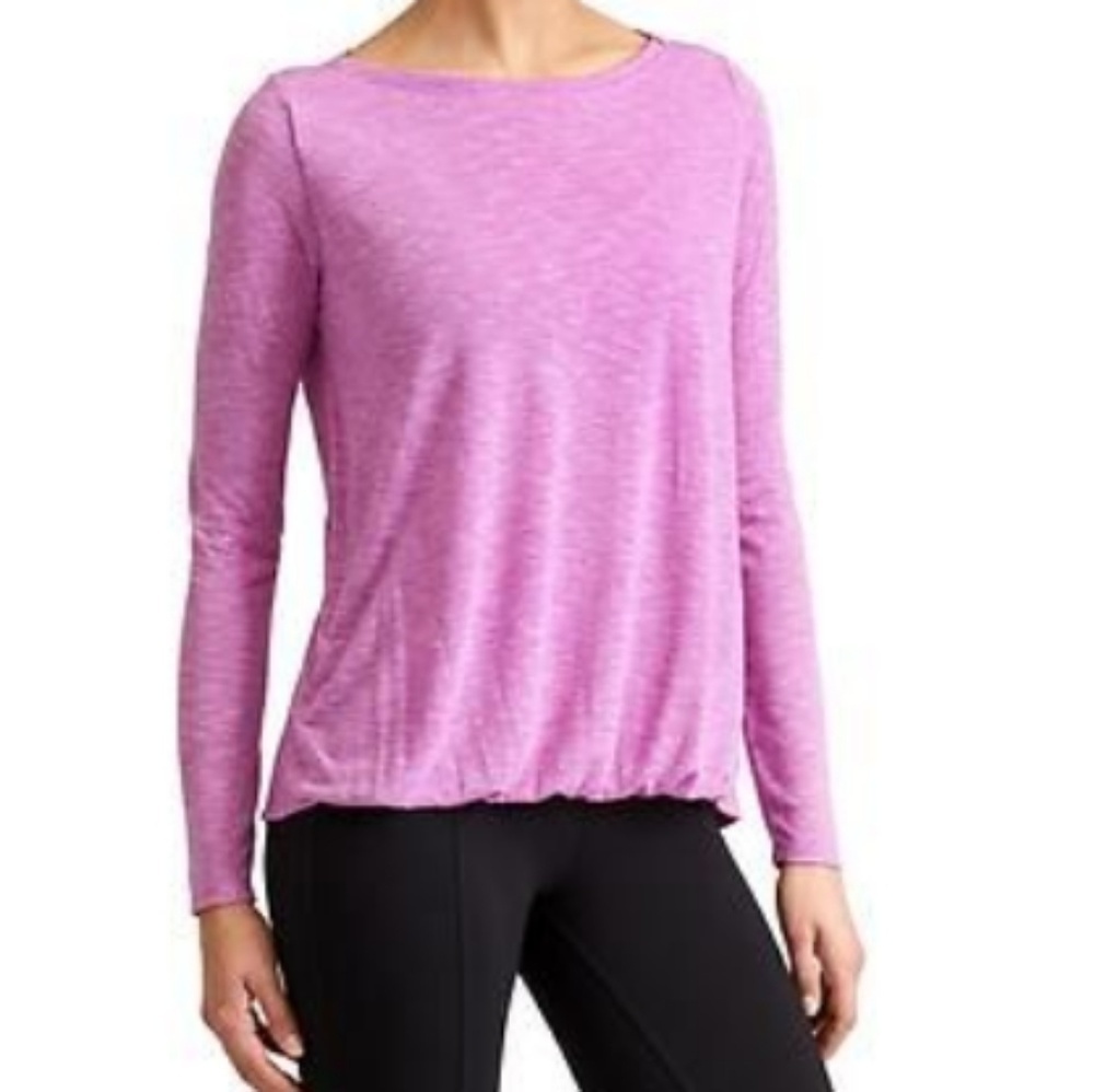 Athleta Suri Bubble Hem Tee Orchid Purple